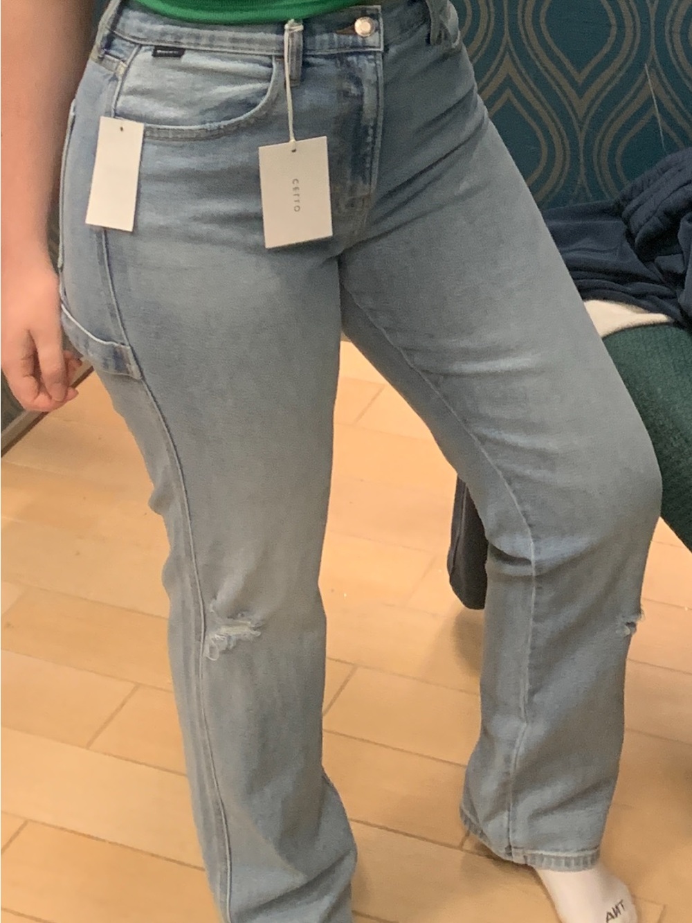 CELLO High Rise Straight Leg Carpenter Jeans